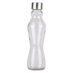 Sklenená fľaša s nerezovým uzatvárateľným vrchnákom v troch variantoch 500 ml 24205