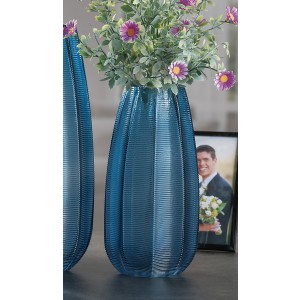 Vysoká sklenená váza modrá, ružová, zelená, alebo sivozelená 13xH27 cm 33120