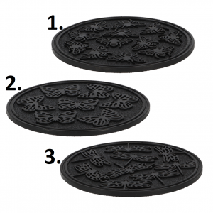 Nášľapný kameň - podložka z chodníkovej gumy v dekorovaním v troch prevedeniach 30 x 30 x 1,3 cm Esschert Design 40984 