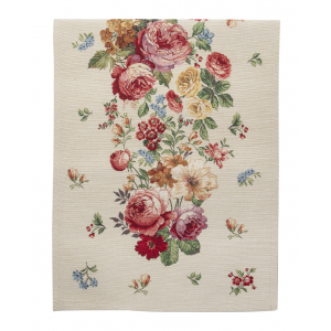 Obrus - behúň Floral v krémovom farebnom prevedení a dekorom kvietkov 37 x 100cm 27069