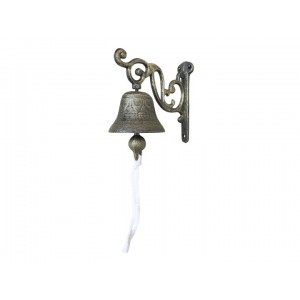 Originálny liatinový zvon vo vintage štýle Chic Antique 13 x 7,5 x 14 cm 43555