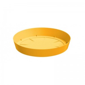 Plastová kruhová podmiska pod kvetináč LOFLY v žltom farebnom prevedení 10,5 cm 31802