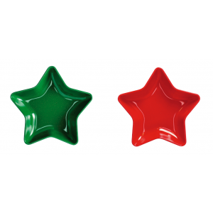 Plastová vianočná miska v dvoch farebných prevedeniach v tvare hviezdičky 24 x 4 cm 41878