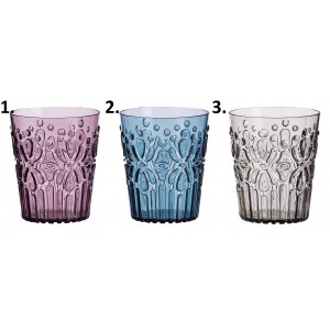 Plastový pohár s dekorovaním v troch farebných prevedeniach 8,5 x 10 cm 39742