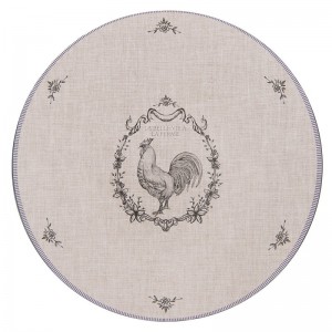 Plastový tanier - tácka v krémovom farebnom prevedení s vidieckym dekorom kohúta 33 x 1 cm Clayre & Eef 41985