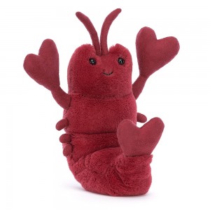 Plyšový slivkovo-fialový homár Love-Me Lobster so srdcovitými klepetami 15 cm Jellycat 39671