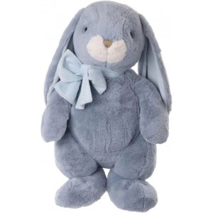 Plyšový zajačik The Great Kanini Cookie v modrom kožúšku s dlhými ušami a mašličkou 60 cm Bukowski design 40859