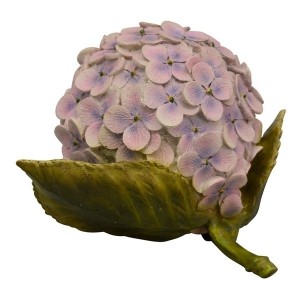 Polyresinová dekorácia fialkového kvetu hortenzie so zelenými listami 22,4 x 19 x 13,3 cm 39460