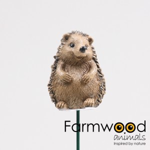 Polyresinová dekorácia napichovačky v tvare ježka s úsmevom na kovovej paličke 6 cm Imhof & Stevens 42225