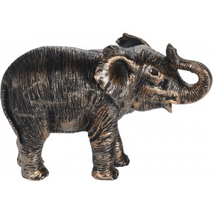 Polyresinová dekorácia - postavička sloníčaťa so zlatou patinou 17 x 11 cm 38845