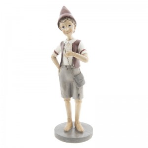Polyresinová dekorácia známej postavičky dreveného chlapčeka menom Pinocchio na podstavci 11 x 9 x 30 cm Clayre & Eef 36071