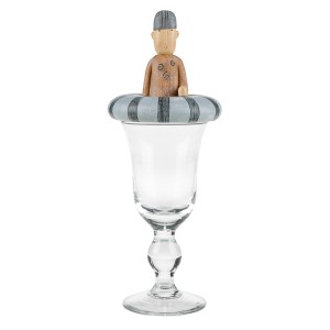 Polyresinový vrchnák na pohár s motívom muža v plávajúcom kolese 11 cm Baden 38169
