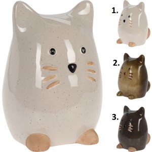 Porcelánová dekorácia mačičky v troch farebných prevedeniach s glazovaným povrchom 14,3  14,5 x 20,5 cm 43147