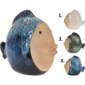 Porcelánová dekorácia rybičky v troch farebných prevedeniach s glazovaným povrchom 22 x 20 cm 43145