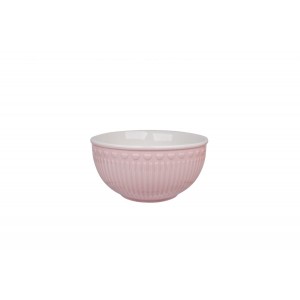 Porcelánová miska v ružovej farbe v retro štýle so srdiečkovým motívom a vrúbkami 14 x 7 cm Isabelle Rose 39061