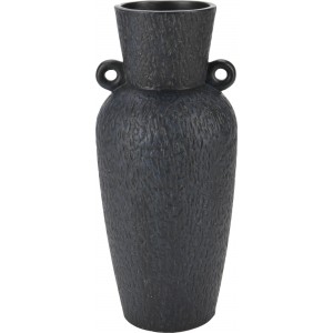 Porcelánová váza v čiernom farebnom prevedení s dvomi uškami 13 x 13 x 30 cm 41494