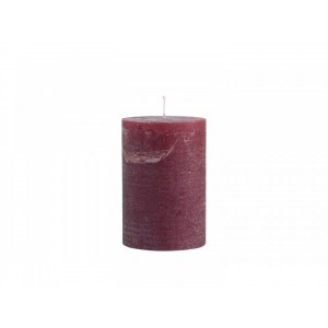 Rustikálna stĺpová sviečka v tmavočervenej farbe 10x15 cm Chic Antique 35718