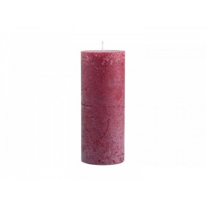 Rustikálna stĺpová sviečka v tmavočervenej farbe 10x25 cm Chic Antique 35719