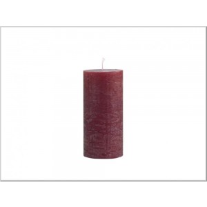 Rustikálna stĺpová sviečka v tmavočervenej farbe 7x15 cm Chic Antique 35716