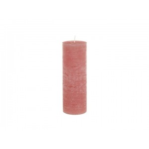 Rustikálna stĺpová sviečka v malinovej farbe 7 x 20 cm Chic Antique 43545