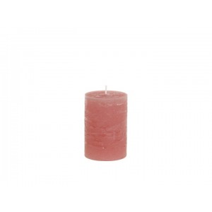 Rustikálna stĺpová sviečka v malinovej farbe 7x10 cm Chic Antique 43547