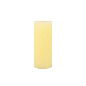 Rustikálna stĺpová sviečka v pastelovej žltej farbe 10 x 25 cm Chic Antique 40736