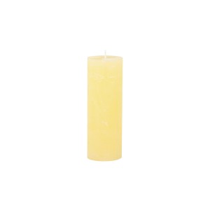 Rustikálna stĺpová sviečka v pastelovej žltej farbe 7 x 20 cm Chic Antique 40737