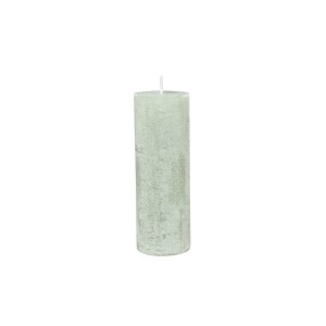 Rustikálna stĺpová sviečka v zelenkavej farbe 20x7 cm Chic Antique 33771