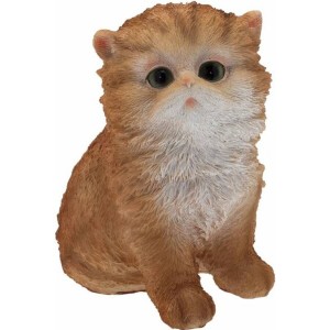 Polyresinová postavička ryšavej mačičky menom Elwood s veľkými očami 17 cm 37422
