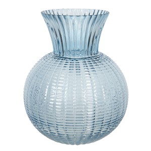 Sklenená guľatá modrá váza Ø 20x25 cm Clayre-Eef 33308