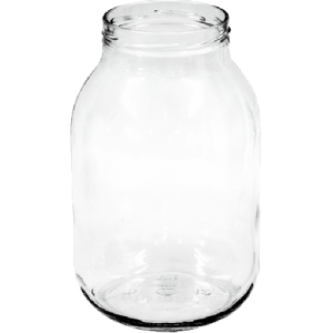 Sklenená transparentná fľaša s objemom 3000 ml 38570