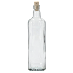 Sklenená transparentná fľaša Stoff s korkovým uzáverom 700 ml 41554