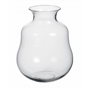 Sklenená transparentná váza s hladkým povrchom hruškovitého tvaru 26 x 33 cm 37805