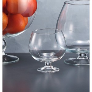 Sklenená váza na stopke s hladkým povrchom v transparentom prevedení 12,5 x 13 cm 41928