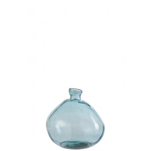 Sklenená váza s hladkým prevedením v modrom farebnom prevedení s hrdlom 33 x 33 x 32 cm Jolipa 41274