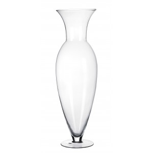 Sklenená vysoká váza s hladkým povrchom na stopke 27 x 90 cm 37816