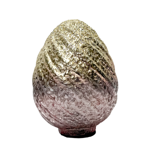 Sklenené vajíčko v ružovom farebnom prevedení v jednoduchom štýle s dekorovaním 12 x 12 x 15 cm 39870