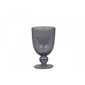 Sklenený pohár na stopke v čiernom farebnom prevedení na víno 9 x 14,5 cm Chic Antique 37087