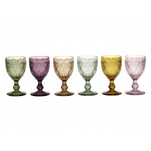 Sklenený pohár v šiestich farbách vhodný na víno z kolekcie Saint-Émilion od značky Chic Antique 15 x 8cm 43536