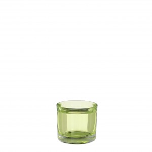 Sklenený svietnik na čajovú sviečku v zelenom farebnom prevedení 8 x 9 cm 36870