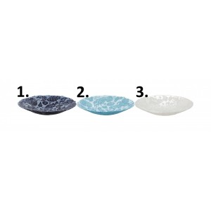 Sklenený tanier s morským motívom v troch farebných prevedeniach o priemere 40 cm 37819