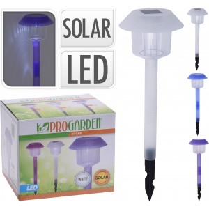 Solárne záhradné LED osvetlenie s jednoduchým zapichnutím do zeme v bielej, modrej alebo fialovej farbe 29654
