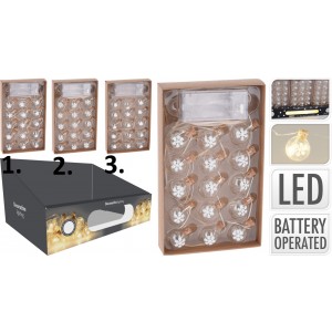 Svietiaca LED girlanda s 15 guľôčkami LED žiarovkami v troch prevedeniach 20 cm 38281