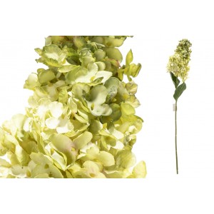 Umelá dekorácia hortenzie - Hydrangea v zelenom farebnom prevedení na dlhej zelenej stonke 85 cm 42763