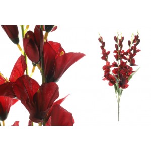 Umelá dekorácia kytice bordových gladiol na stonke 67 cm 38500