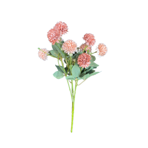 Umelá dekorácia kytice ružových chryzantém na stonke 33 cm 37915