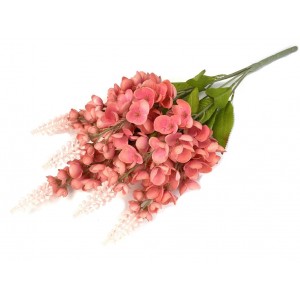 Umelá dekorácia kytice ružových kvietkov lupinusu s listami 55 cm 42736