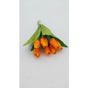 Umelá dekorácia kytice tulipánov v oranžovom farebnom prevedení 27 cm 39641