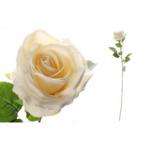 Umelá dekorácia ruže v krémovej farbe na dlhej stonke 64 cm 38480