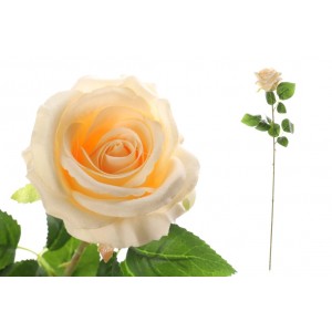 Umelá dekorácia ruže v krémovej farbe na dlhej stonke 64 cm 38482